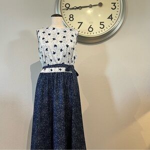 Vintage Navy and White Casual Dress